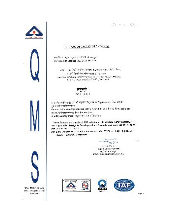 Ginni ISO Certificate