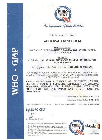 Ashirwad WHO-GMP Certificate