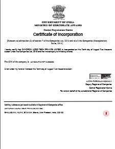 Incorporation Certificate