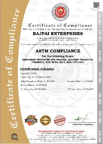 ASTM Compliance Certificate