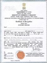 Export House Certificate