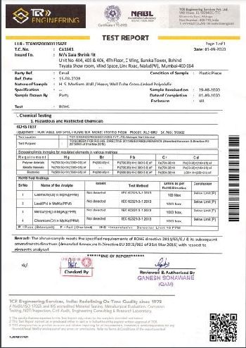 RoHS Report_H S Medium and Heavy Wall Tube