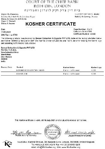 Kosher Certificate