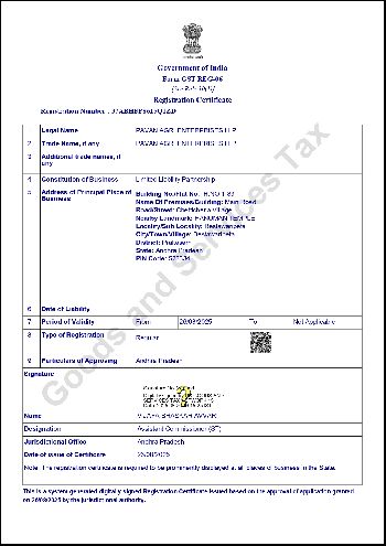 GST Certificate