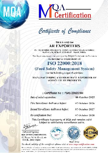 ISO 22000 AR EXPORTERS