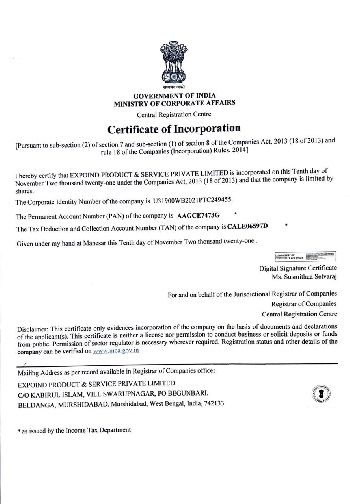 Incorporation Certificate