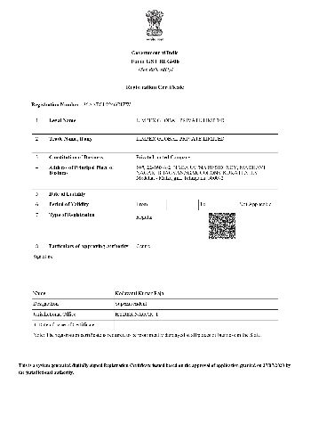 Registration Certificate