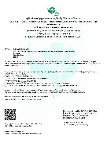 APEDA Certificate