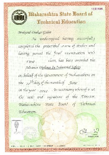 Safety Qualification Certificate