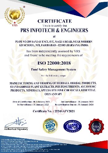 ISO Certificate 22000:2018
