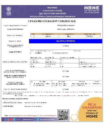 Udyog Adhar Certificate