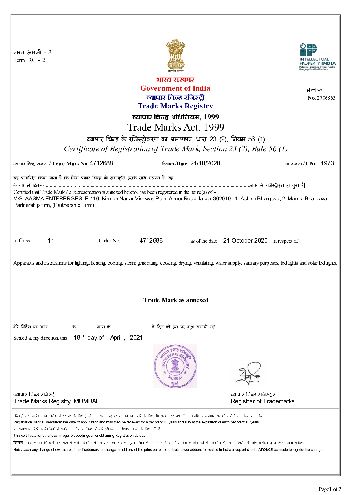 Trademark Registration Certificate