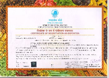Spices Board Certificate
