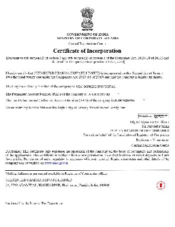 Incorporation Certificate