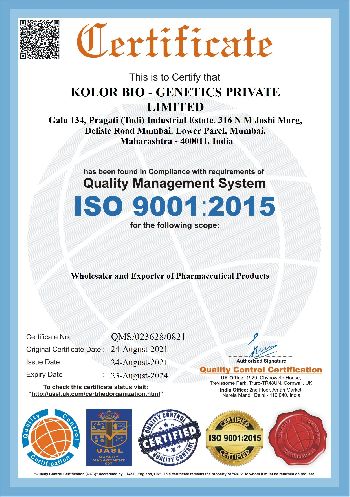 ISO 9000:2015 Certificate