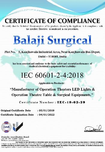 IEC 60601 2-4-2018 Certificate