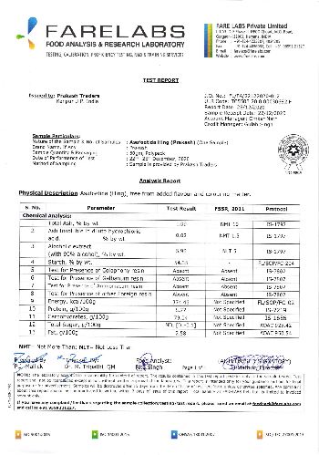 Test Report of Asafoetida Hing (Prakash)(-012)