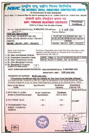 NSIC Registration Certificate