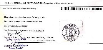 Certificate Of Registration REX No.