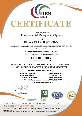 ISO 14001:2015 CERTIFICATE