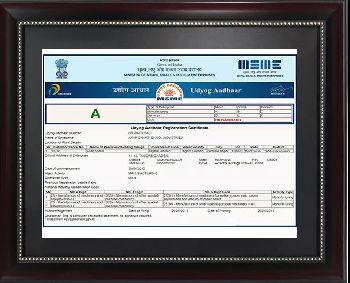 Udhyog Aadhar Registration Certificate