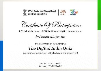 The Digital India Quiz Certificate