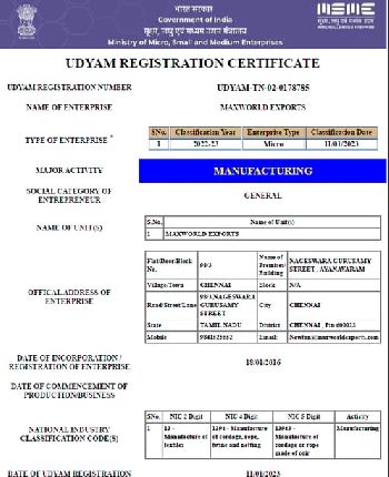 UDYAM Certificate
