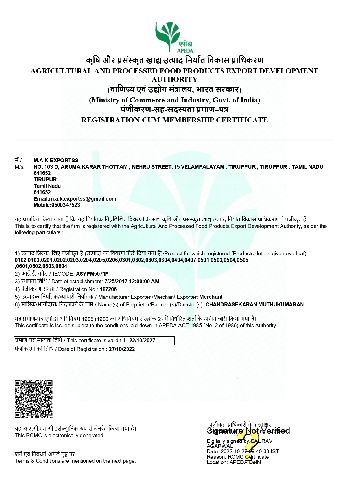 APEDA Certificate