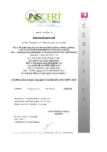 BAL CPP ISO 22000 (FSMS) CERTIFICATE