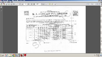 K.L Concast PVT. Limited Test Certificate