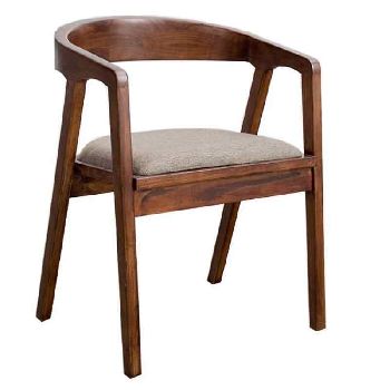 round wooden cafe chair