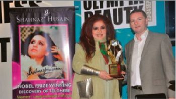 Olympia Award for Outstanding contribution in Ayurveda and Plant Cosmetics at recent Olympia Beauty Show in London.