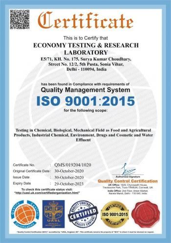 ISO 90012015 Certificate