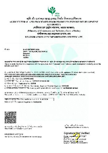 Certificate Apeda