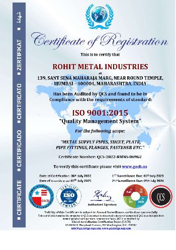 ROHIT ISO CERTIFICATE
