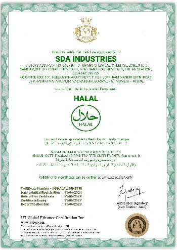 SDA Industries HALAL Certificate