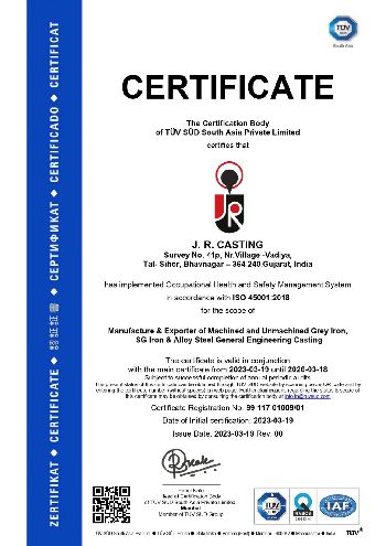 J.R.Casting ISO 45001:2018