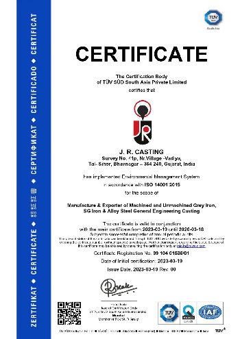 J.R.Casting ISO 14001:2015