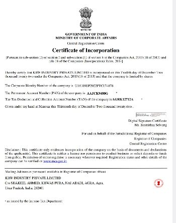 Certificate of Incorporation