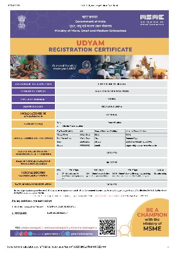 Udyam Registration Certificate