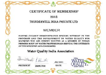 Thunderwell India Pvt. Ltd, Certificate of Membership By Water Quality India Association