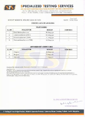 Black Ginger powder Pg2 COA2024