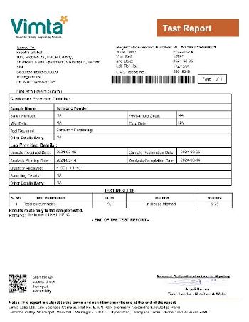 Lakadong Turmeric Powder COA2024