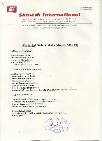 MSDS Certificate