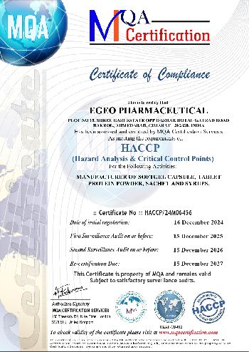 Haccp Egeo Pharmaceutical Certificate