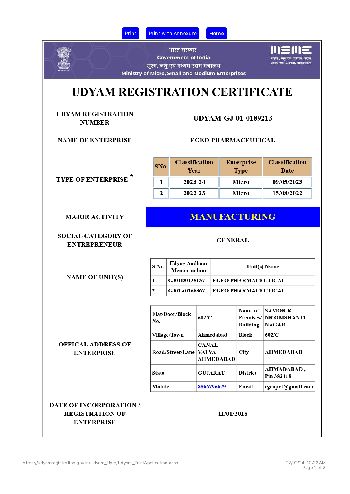 2024 Udyam Registration Certificate