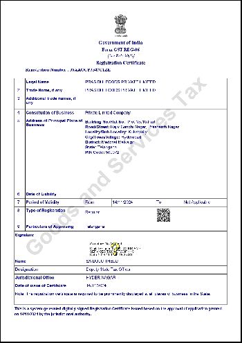 GST CERTIFICATE