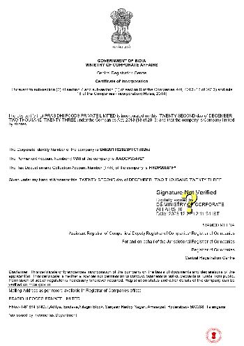Incorporation Certificate