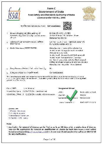 FSSAI VEG LICENSE