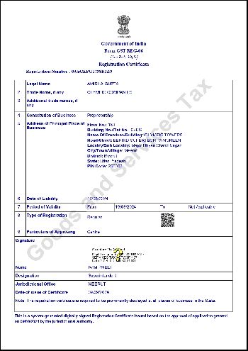 GST Certificate